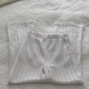 Refuge White Knit Swim Coverup Pants